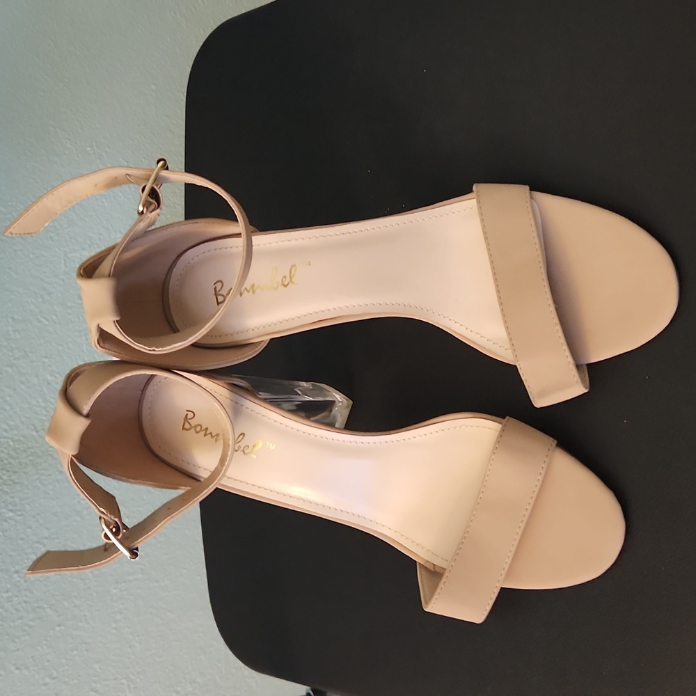Tan clear heels